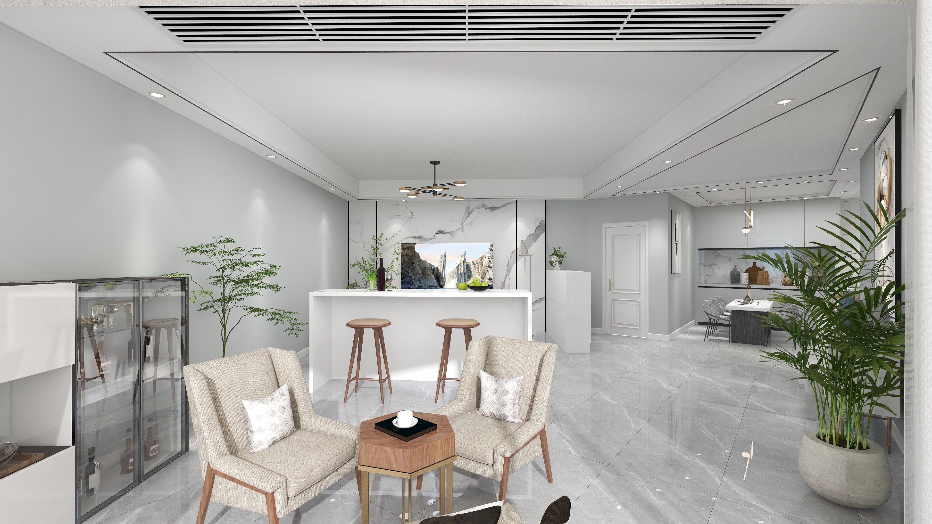 南寧新房裝修-現(xiàn)代簡約風-客廳